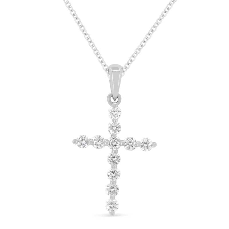 Triple birthstone necklaces-0.39Ct Diamond 16"pendant Necklace In 14K White Gold