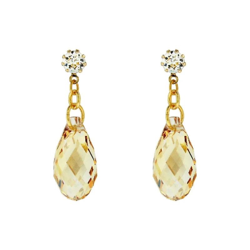 Spinel earrings-Briolette Crystal Drop Earrings