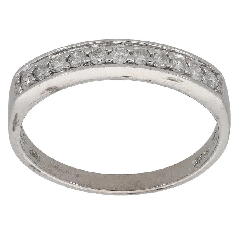 Slim rose rings-9ct White Gold 0.25ct Diamond Half Eternity Ring Size O