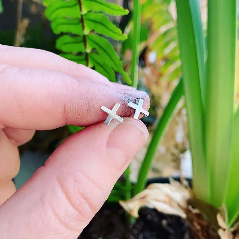 Cool clay earrings-X Marks the Spot Sterling Silver Post Earrings