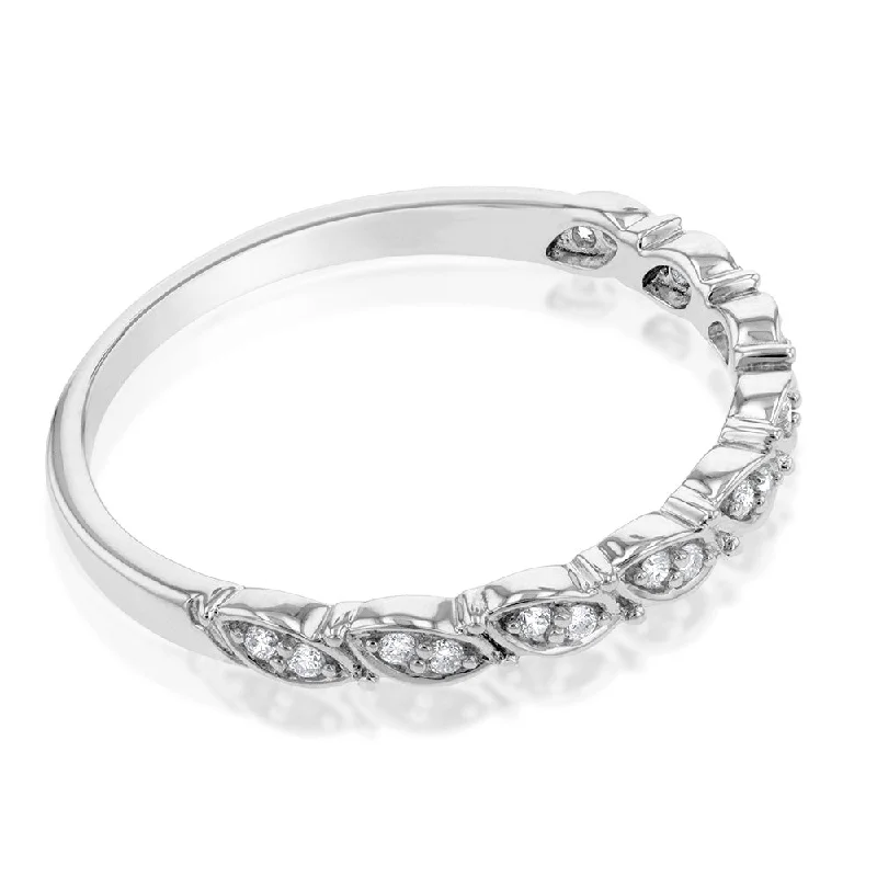 Cord edge rings-Luminesce Lab Grown 1/10 Carat Diamond Dress Ring in Sterling Silver