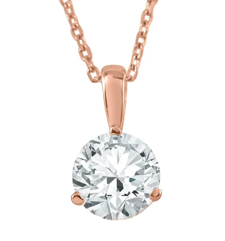 Light string necklaces-1 ct Solitaire Lab Grown Diamond Pendant available in 14K and Platinum