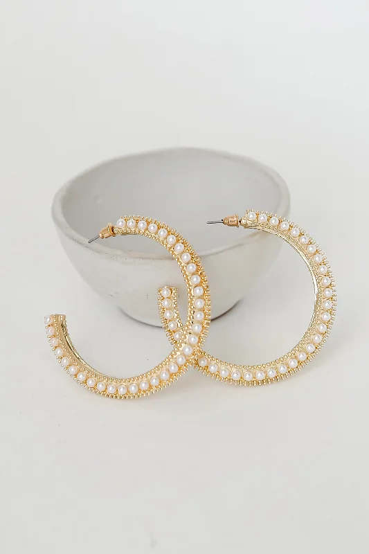 Cord fringe earrings-FINAL SALE - Heidi Pearl Hoop Earrings