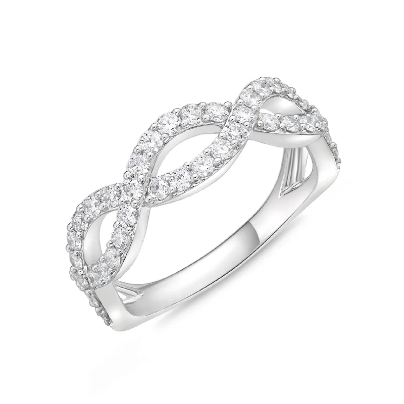 Bloom carved rings-Memoire 18ct White Gold 0.70 Carat Diamond Infinity Ring