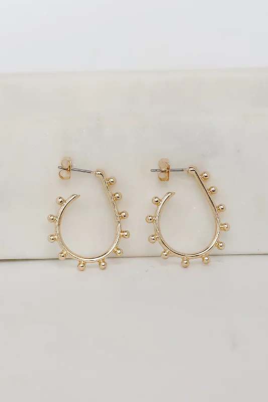 Fine thread earrings-Alyssa Gold Teardrop Hoop Earrings