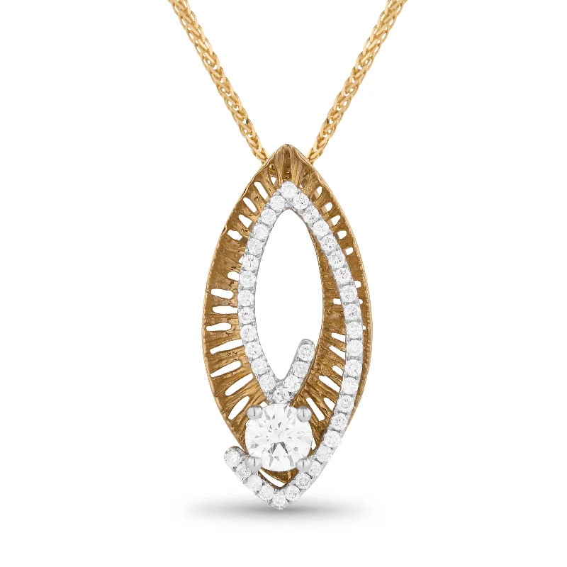 Smooth disc necklaces-0.21Ct Diamond 16"pendant Necklace In 14K Yellow Gold