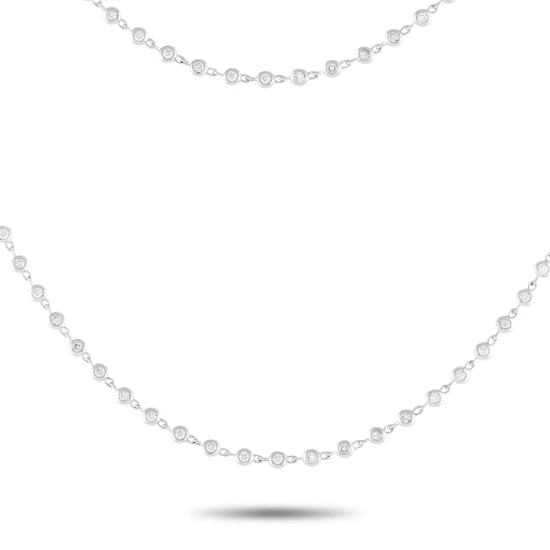 Birch wood necklaces-LB Exclusive 18K White Gold 4.30ct Diamond Necklace ANK13912-36