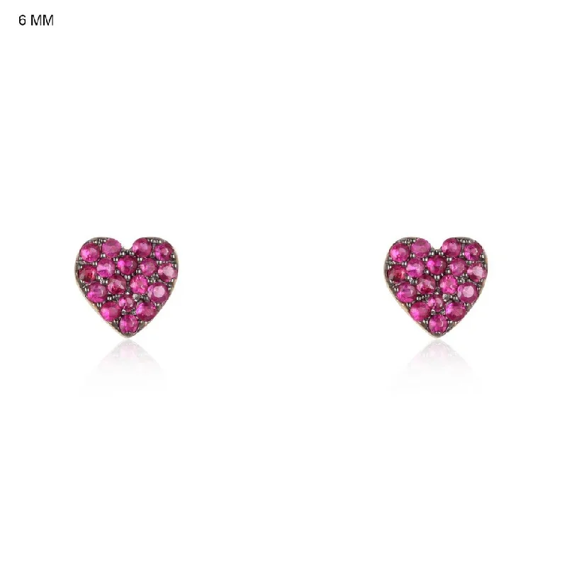 Gatsby earrings-NILI RUBY HEART STUD EARRINGS