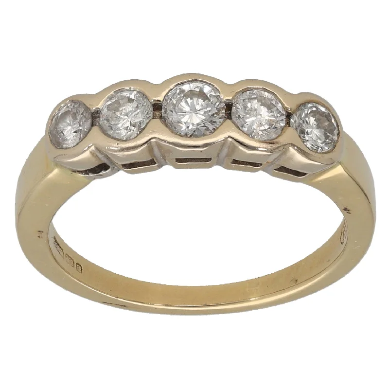 Slim stack rings-18ct Gold 0.50ct Diamond Half Eternity Ring Size L