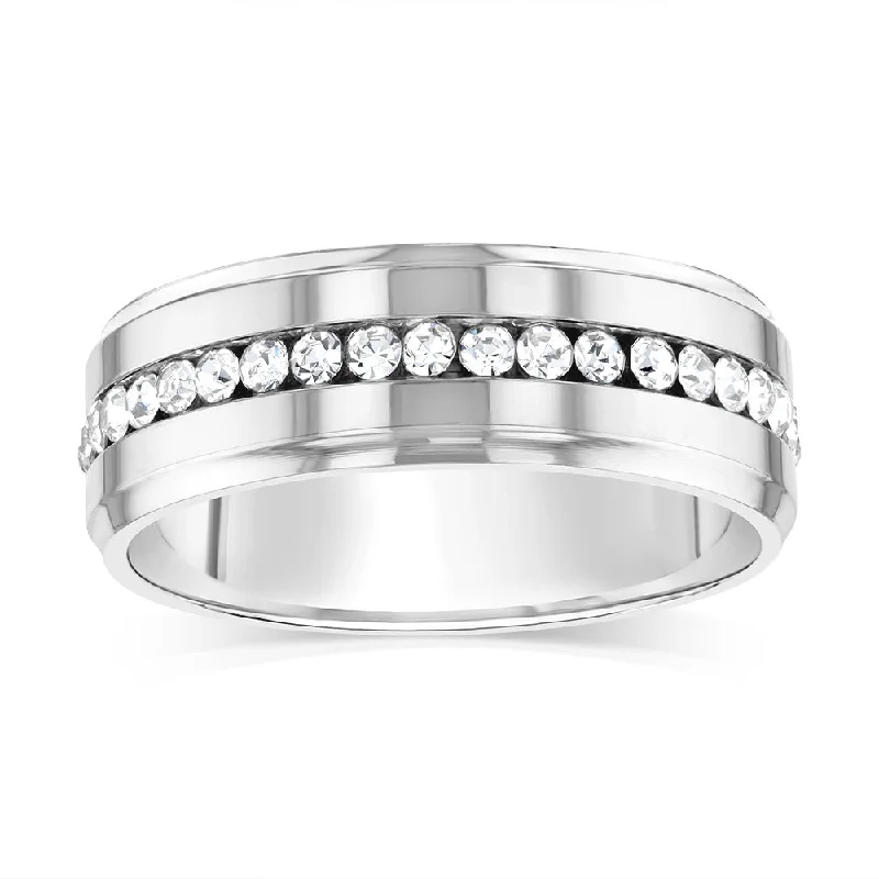 Smooth letter rings-Stainless Steel Zirconia Channel Ring