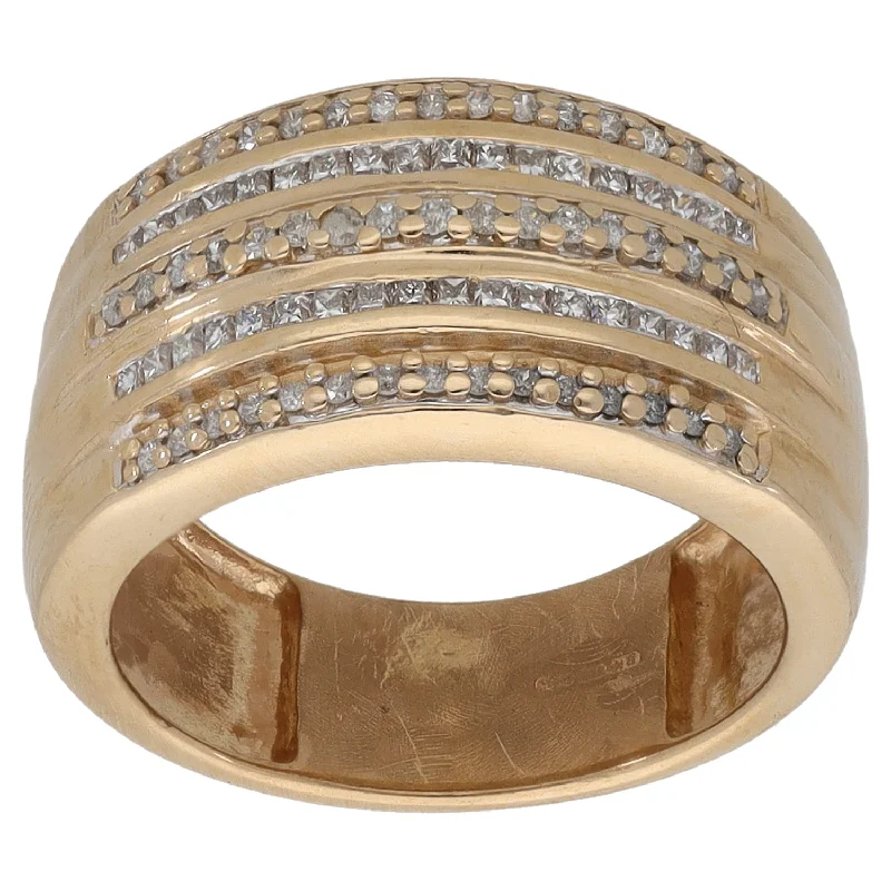 Shiny name rings-9ct Gold 0.435ct Diamond Dress/Cocktail Ring Size N