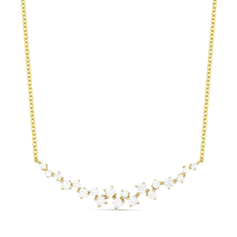 Thin cord necklaces-0.42Ct Diamond Necklace In 14K Yellow Gold