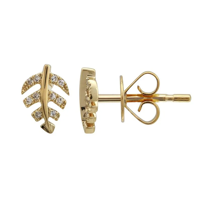 Thin triangle earrings-COLE MONSTERRA LEAF STUD EARRINGS