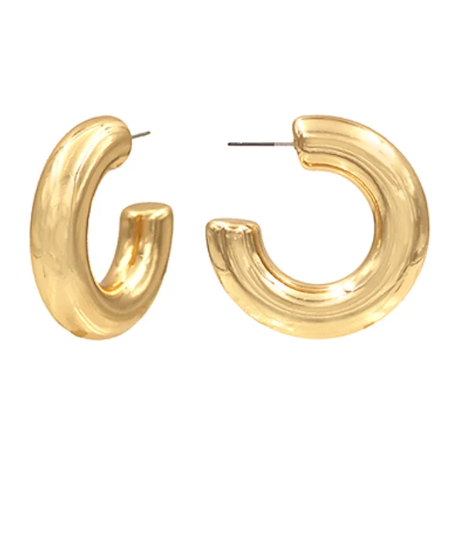 Wide tier earrings-Chunky Gold Hoop Earrings