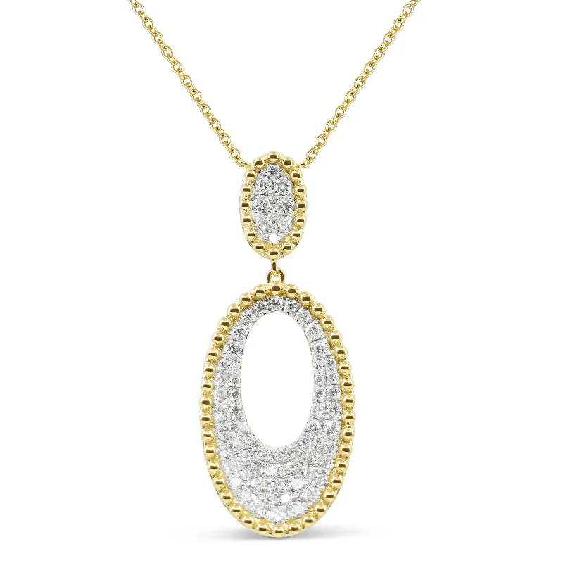 Thin enamel necklaces-0.62Ct Diamond Necklace In 14K Yellow Gold