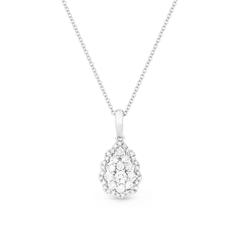 Knot-style necklaces-0.10Ct Diamond 16"pendant Necklace In 14K White Gold