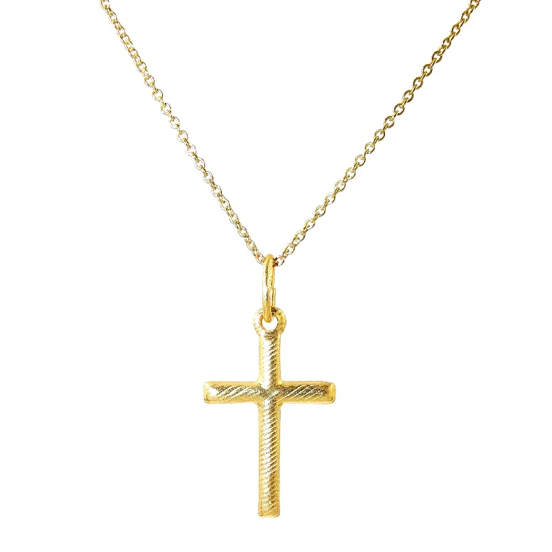 Worn medallion necklaces-Italian Design Vermeil Cross