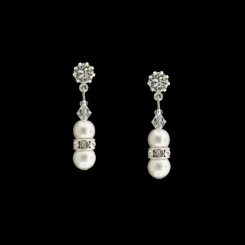 Bright crystal earrings-Pearl & Crystal Beaded Drop Earrings