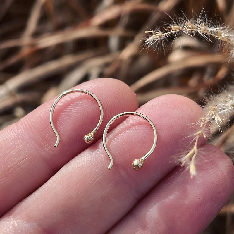 Dual-side earrings-14K Gold Small Hoop