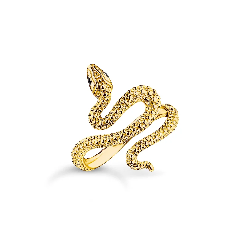 Flat design rings-Thomas Sabo Gold Plated Sterling Silver True Romance Snake Ring