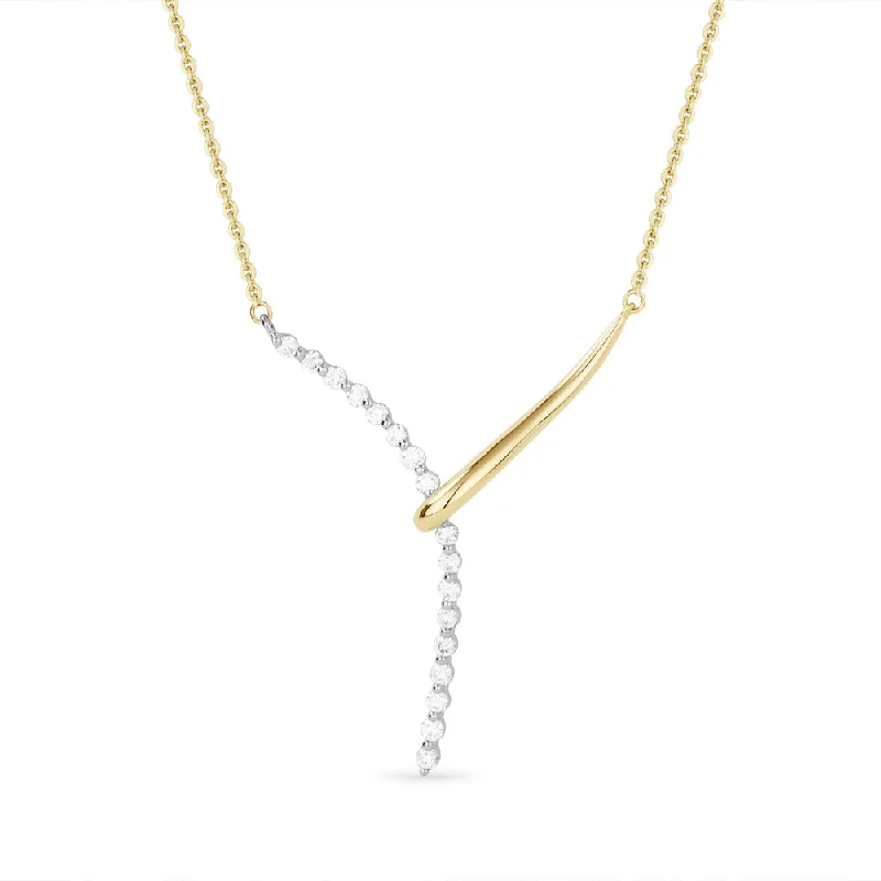 Star charm necklaces-0.30Ct Diamond Necklace In 14K White And Yellow Gold