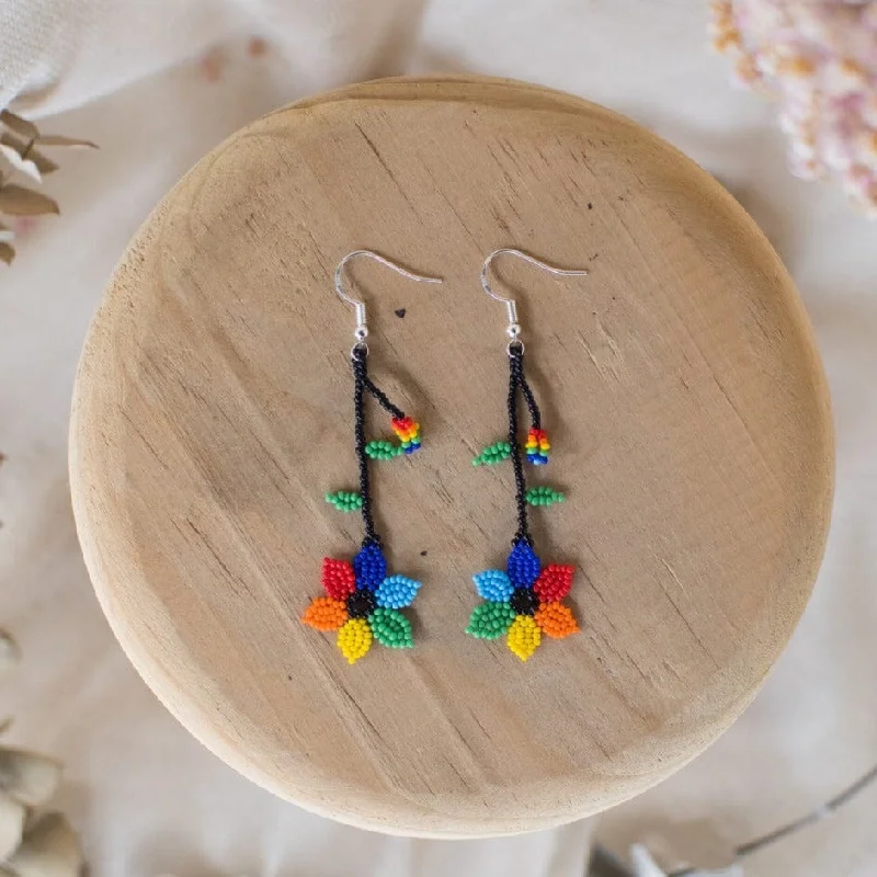 Broad hoop earrings-Rainbow Earrings