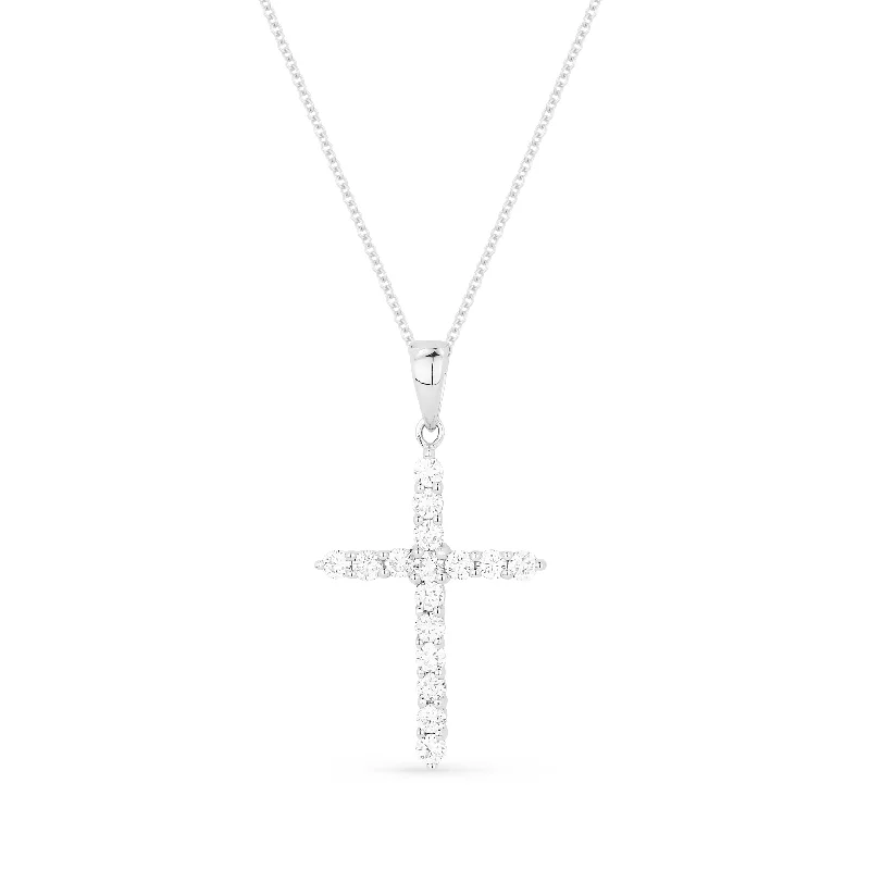 Flat shape necklaces-0.47Ct Diamond 16"pendant Necklace In 14K White Gold