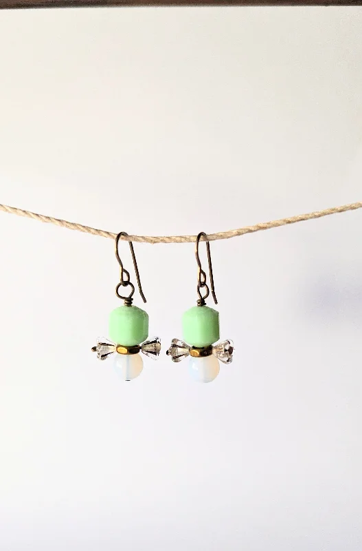 Ten-tier earrings-Stacked Glass Earrings