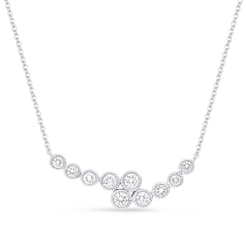 Flat knot necklaces-0.51Ct Diamond Necklace In 14K White Gold