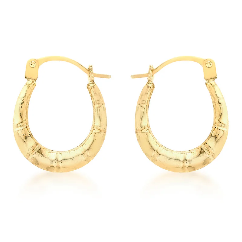 Pure dot rings-9ct Yellow Gold Mini Groove Creole Earring