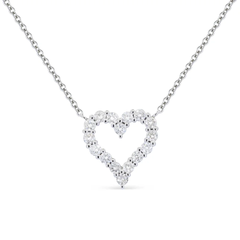 Daisy flower necklaces-0.46Ct Diamond Necklace In 14K White Gold