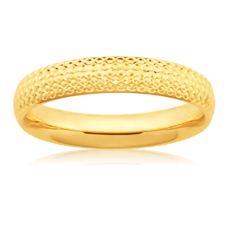 Pure band rings-9ct Yellow Gold Dicut Ring