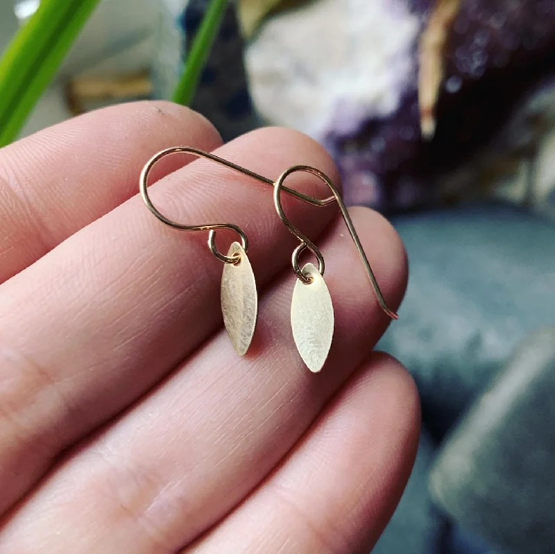 Fine dot earrings-14K Gold Filled Petal Earrings