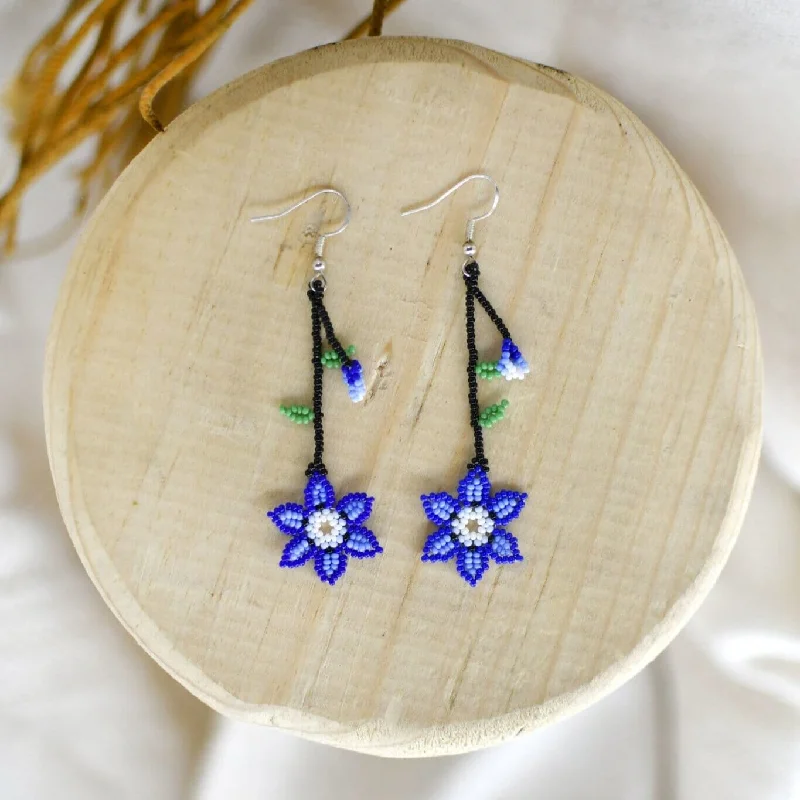 Shiny silver earrings-Brunnera Earrings