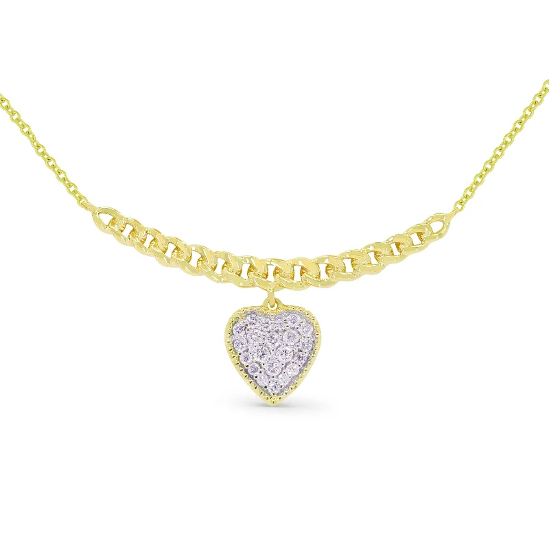 Plaited tribal necklaces-0.15Ct Diamond Necklace In 14K Yellow Gold