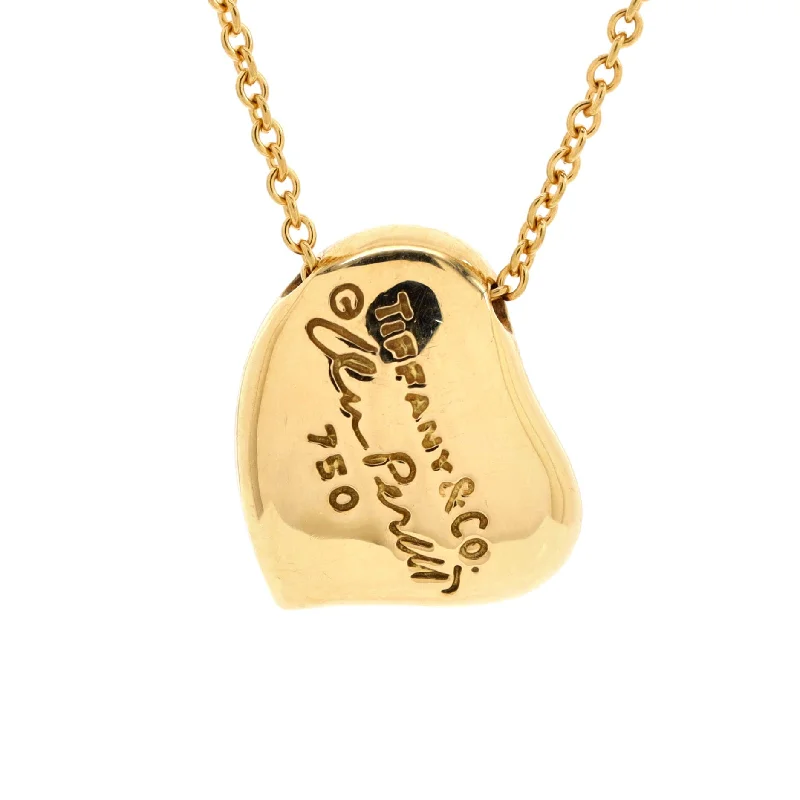 Pure stone necklaces-Elsa Peretti Full Heart Necklace 18K Yellow Gold with Pave Diamonds