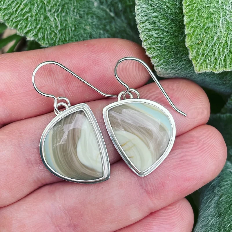 Quirky pair earrings-Imperial Jasper and Sterling Silver Earrings