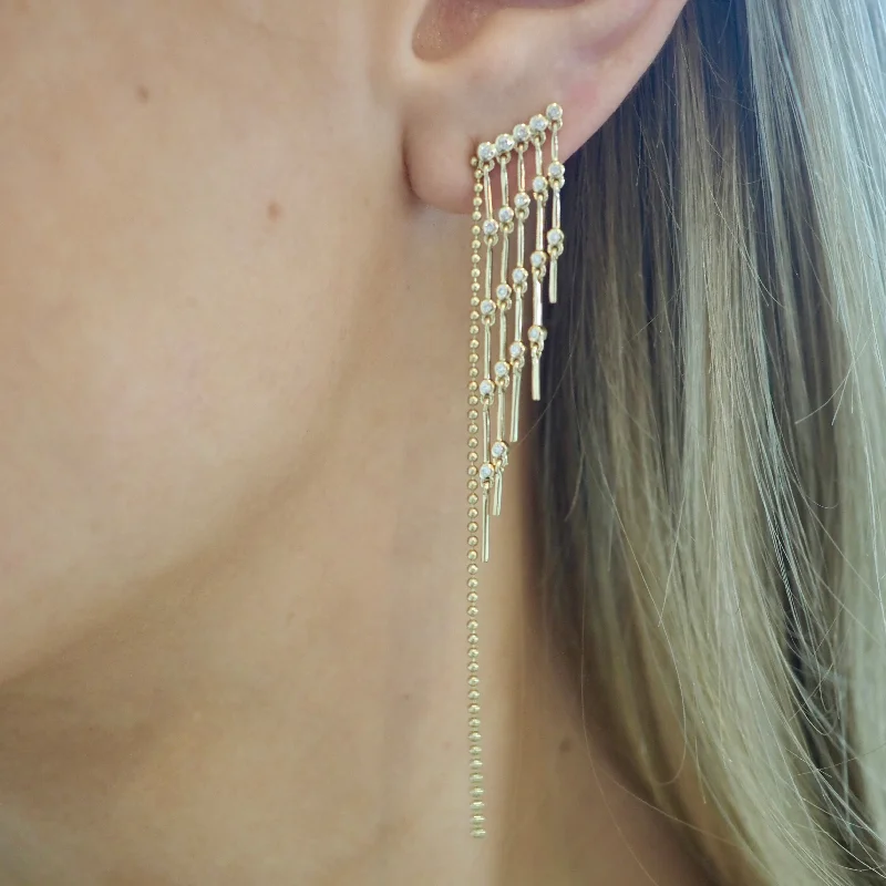 Rope bead earrings-PAIGE TASSEL DROP EARRINGS