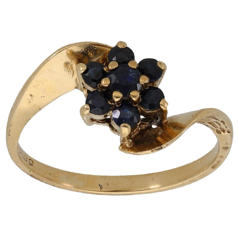 Fold knot rings-9ct Gold Sapphire Dress/Cocktail Ring Size N