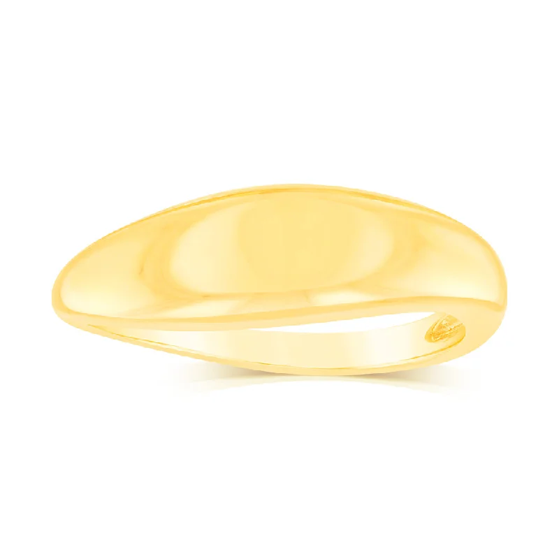 Slim rose rings-Sterling Silver Gold Plated Curved Dome Polished Ring