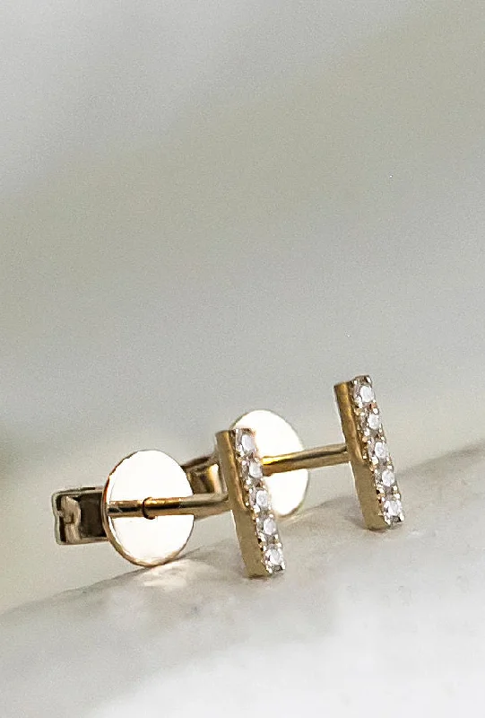 Topaz earrings-MARLEE Bar Stud Earrings