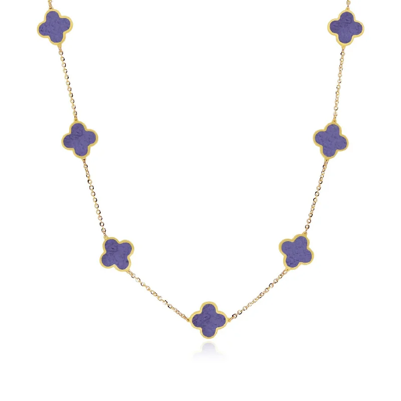 Worn medallion necklaces-Small Amethyst Clover Necklace