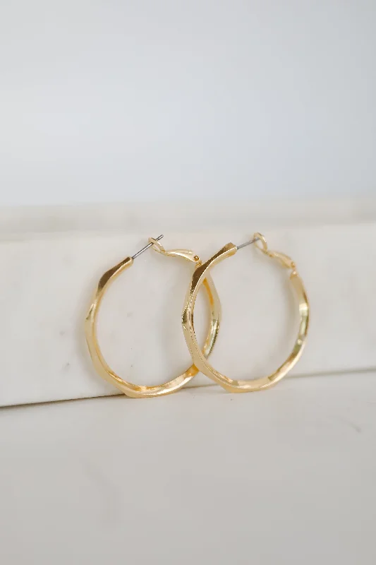 Pure gem earrings-Emmie Gold Hoop Earrings