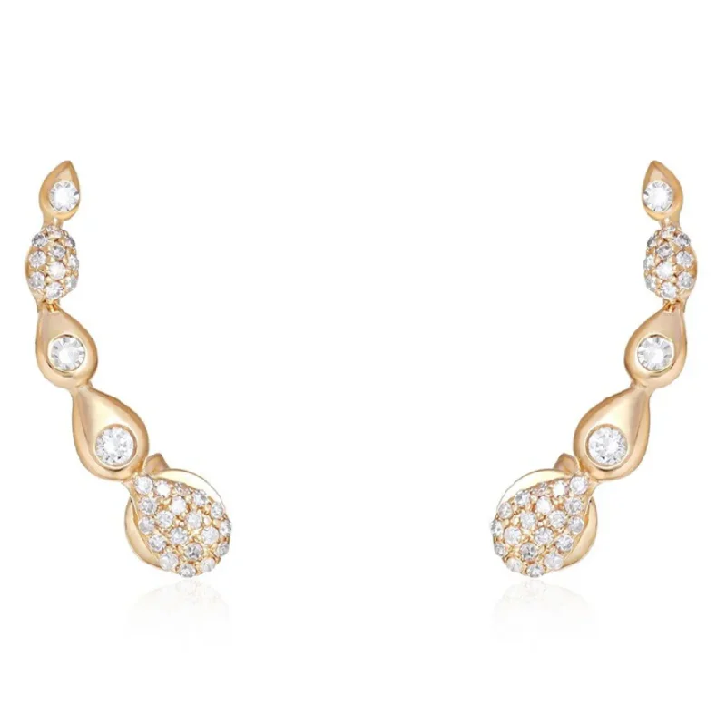 Daisy motif earrings-PERI EAR CLIMBER EARRINGS