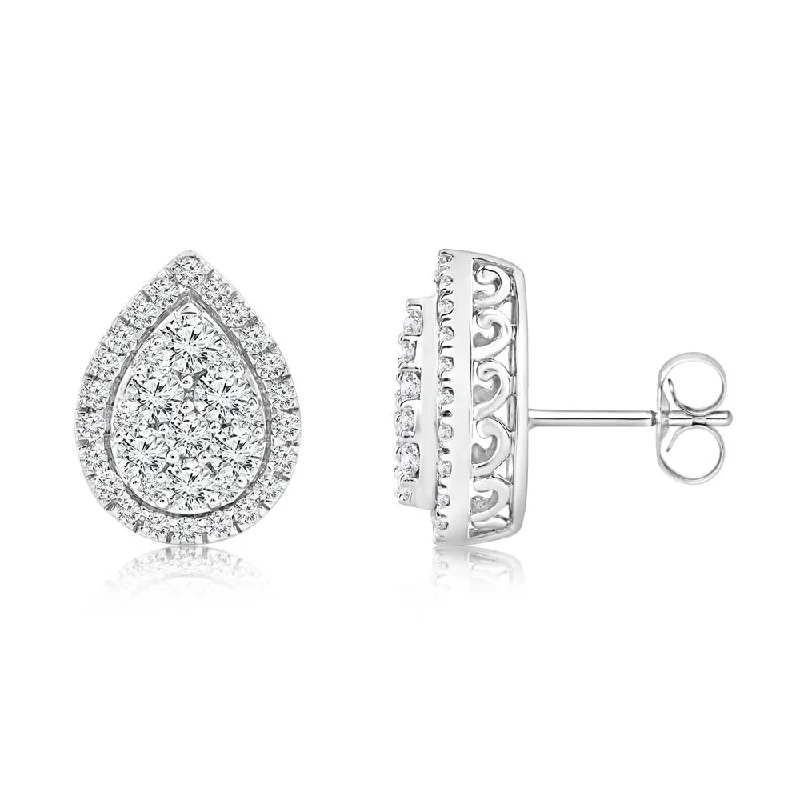 Heavy stone rings-0.95 Carat Diamond Pear Shape Stud Earring