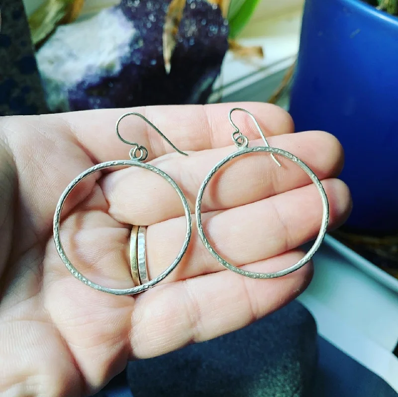 Swirl design earrings-Sterling Silver Circles-Extra Large