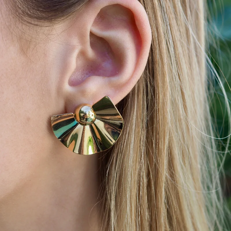 Pure gem earrings-JOSIE FAN STATEMENT EARRINGS