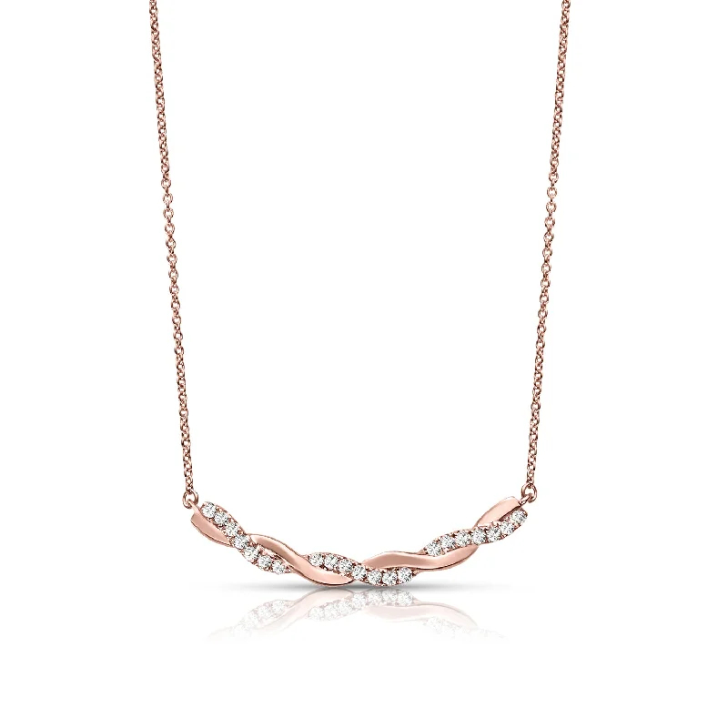 Haze glass necklaces-Criss Cross 0.20 ctw Diamond Necklace Pendant