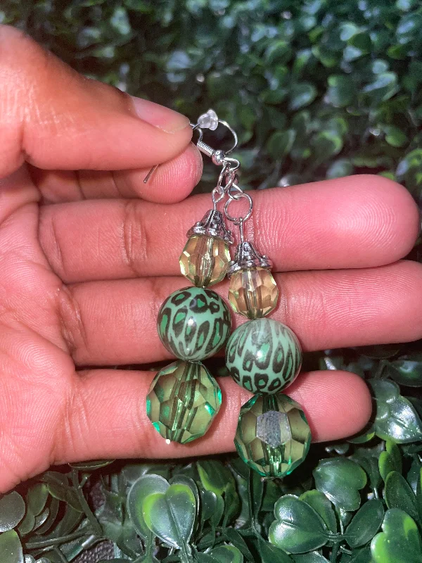 Pure drop earrings-Cheeath green earrings