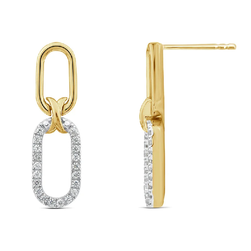 Soft open rings-10ct Yellow Gold Luminesce Lab Grown Drop Diamond Earring